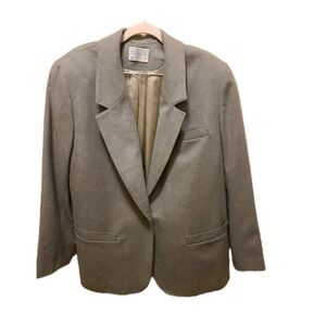 Pendleton Womens Size 16‎ Work Blazer Jacket 100% Virgin Wool Long Sleeve Grey